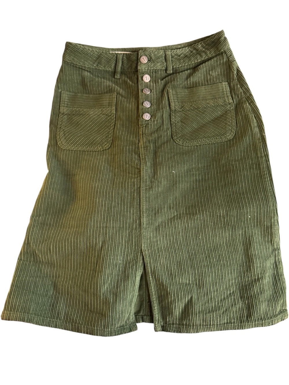 Anthropologie Pilcro & The Letterpress Green Corduroy Skirt NWOT